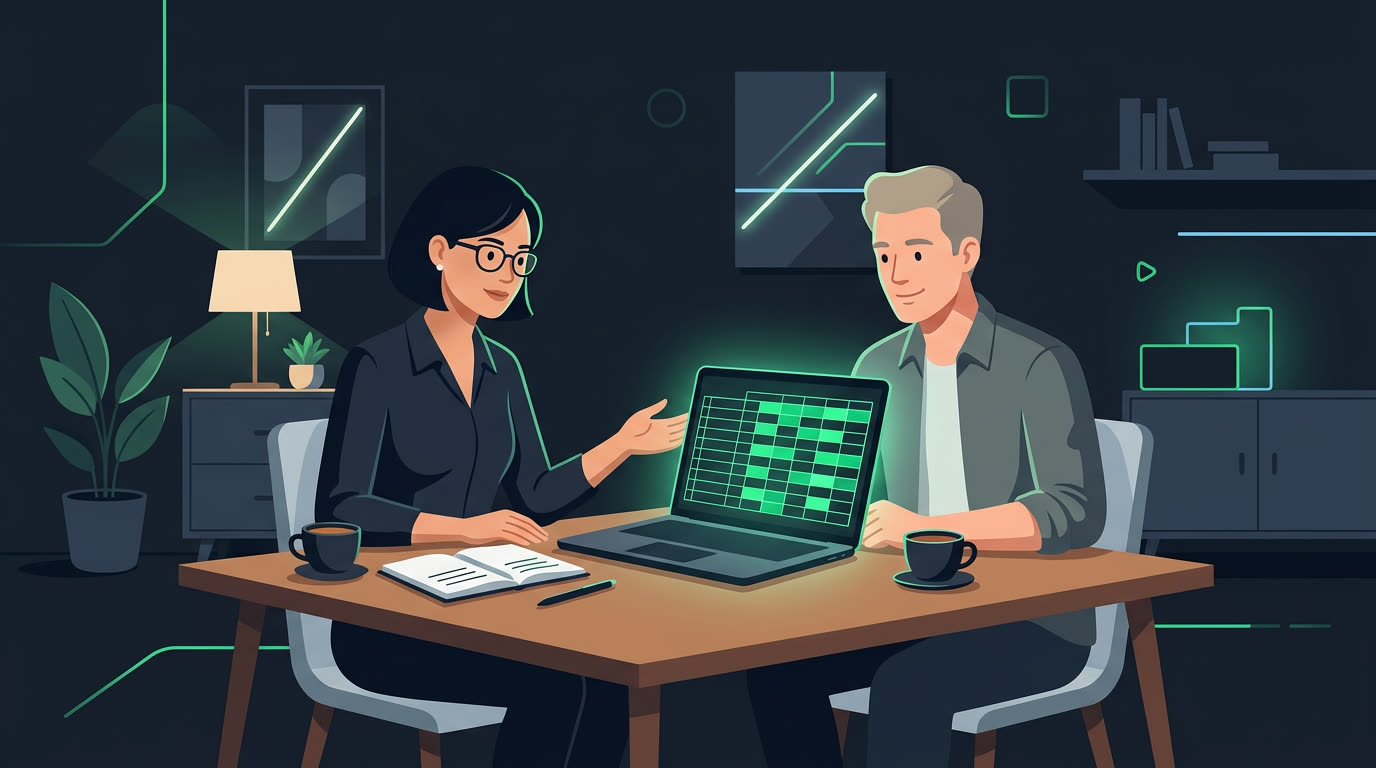 One-on-one AI coaching at a laptop